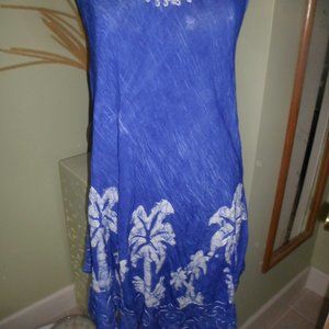 Woman's teen beach dress/ casual blue wh 1 sz nwt